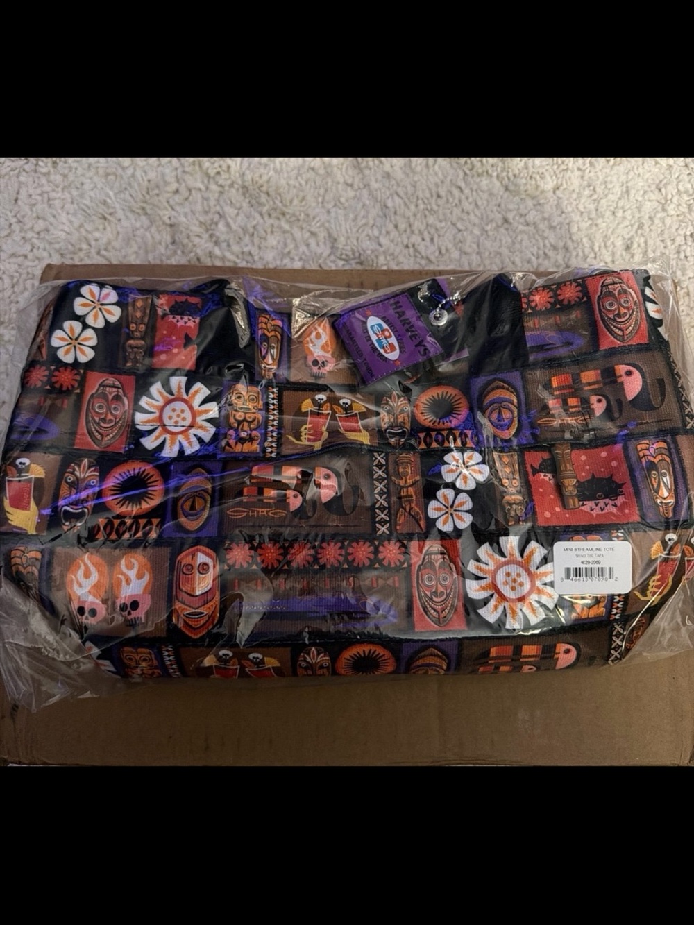 Harvey’s Tiki Tapa mini Streamline tote new in package